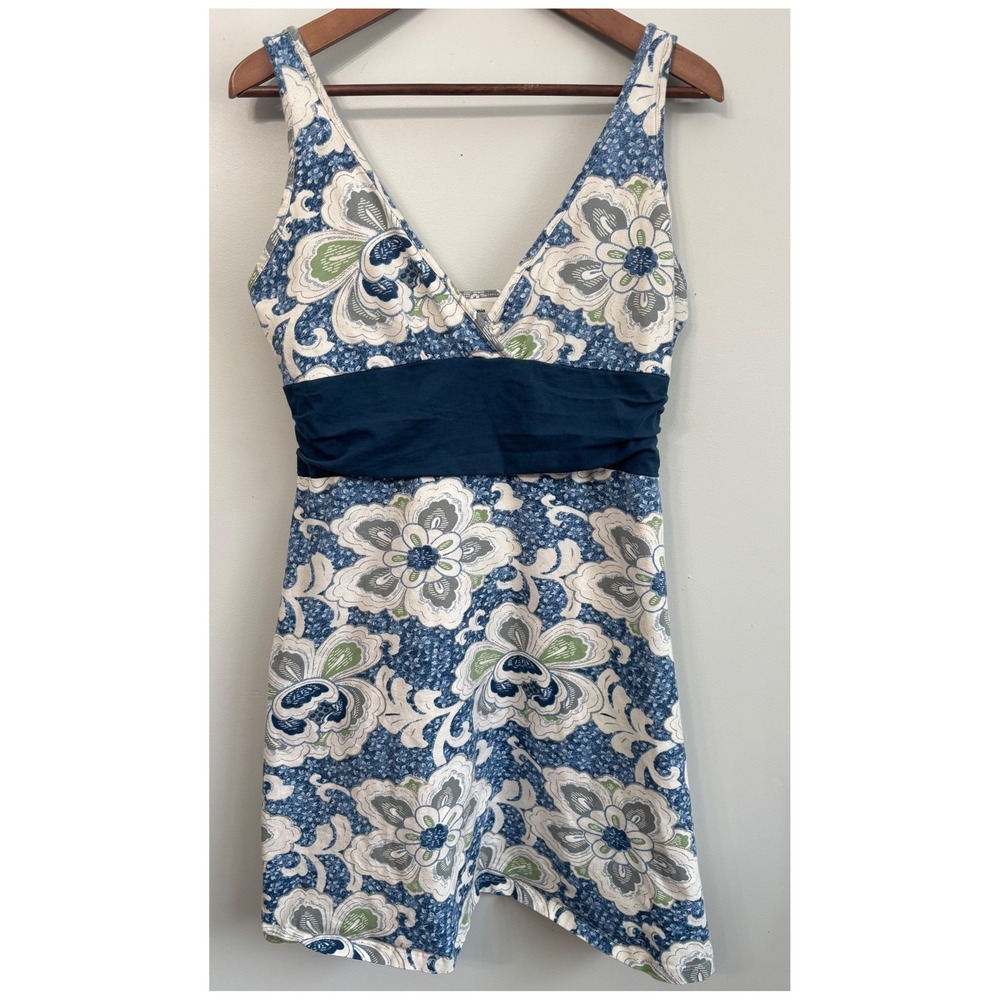 Patagonia Margot Dress L Floral Print V Neck Empire Waist Mini